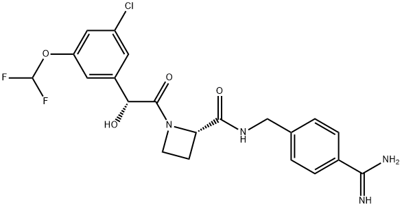 2-AzetidinecarboxaMide, N-[[4-(aMinoiMinoMethyl)phenyl]Methyl]-1-[(2R)-2-[3-chloro-5-(difluoroMethoxy)phenyl]-2-hydroxyacetyl]-, (2S)- Structure
