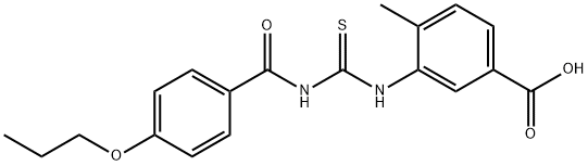 4-METHYL-3-[[[(4-PROPOXYBENZOYL)AMINO]THIOXOMETHYL]AMINO]-BENZOIC ACID 구조식 이미지