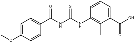 3-[[[((4-METHOXYBENZOYL)AMINO]티오믹소밀]AMINO]-2-METHYL-BENZOICACID 구조식 이미지