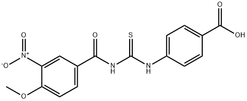 4-[[[(4-METHOXY-3-NITROBENZOYL)AMINO]THIOXOMETHYL]AMINO]-BENZOIC ACID Structure
