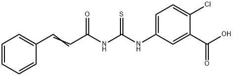 2-CHLORO-5-[[[(1-OXO-3-PHENYL-2-PROPENYL)AMINO]THIOXOMETHYL]AMINO]-BENZOIC ACID Structure