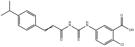 2-CHLORO-5-[[[[3-[4-(1-METHYLETHYL)PHENYL]-1-OXO-2-PROPENYL]AMINO]THIOXOMETHYL]AMINO]-BENZOIC ACID 구조식 이미지