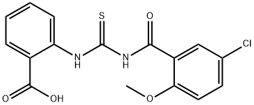 2-[[[(5-CHLORO-2-METHOXYBENZOYL)AMINO]THIOXOMETHYL]AMINO]-BENZOIC ACID Structure