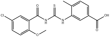 3-[[[(5-CHLORO-2-METHOXYBENZOYL)AMINO]THIOXOMETHYL]AMINO]-4-METHYL-BENZOIC ACID Structure