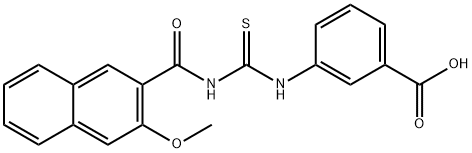 3-[[[[(3-METHOXY-2-NAPHTHALENYL)CARBONYL]AMINO]THIOXOMETHYL]AMINO]-BENZOIC ACID Structure