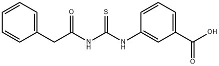 3-[[[(PHENYLACETYL)AMINO]THIOXOMETHYL]AMINO]-BENZOIC ACID Structure