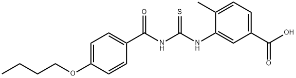 3-[[[(4-BUTOXYBENZOYL)AMINO]THIOXOMETHYL]AMINO]-4-METHYL-BENZOIC ACID Structure