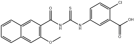 2-클로로-5-[[[[(3-METHOXY-2-NAPHTHALENYL)CARBONYL]AMINO]THIOXOMETHYL]AMINO]-BENZOICACID 구조식 이미지