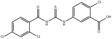 2-CHLORO-5-[[[(2,4-DICHLOROBENZOYL)AMINO]THIOXOMETHYL]AMINO]-BENZOIC ACID Structure