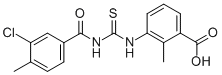 3-[[[(3-CHLORO-4-METHYLBENZOYL)AMINO]THIOXOMETHYL]AMINO]-2-METHYL-BENZOIC ACID Structure