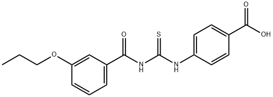 4-[[[(3-PROPOXYBENZOYL)AMINO]THIOXOMETHYL]AMINO]-BENZOIC ACID Structure