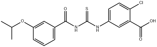 2-클로로-5-[[[[3-(1-메틸에톡시)벤조일]아미노]티옥소메틸]아미노]-벤조산 구조식 이미지