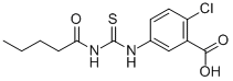 2-CHLORO-5-[[[(1-OXOPENTYL)AMINO]THIOXOMETHYL]AMINO]-BENZOIC ACID Structure