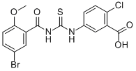 5-[[[(5-BROMO-2-METHOXYBENZOYL)AMINO]THIOXOMETHYL]AMINO]-2-CHLORO-BENZOIC ACID Structure