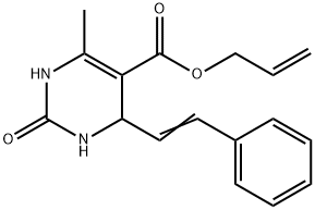 5-Pyrimidinecarboxylicacid,1,2,3,4-tetrahydro-6-methyl-2-oxo-4-(2-phenylethenyl)-,2-propenylester(9CI) Structure