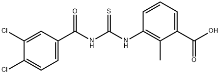 3-[[[(3,4-DICHLOROBENZOYL)AMINO]THIOXOMETHYL]AMINO]-2-METHYL-BENZOIC ACID Structure