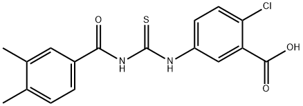 2-CHLORO-5-[[[(3,4-DIMETHYLBENZOYL)AMINO]THIOXOMETHYL]AMINO]-BENZOIC ACID Structure