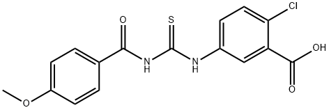 BENZOIC ACID, 2-CHLORO-5-[[[(4-METHOXYBENZOYL)AMINO]THIOXOMETHYL]AMINO] Structure