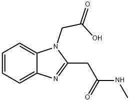 (2-메틸카르바모일메틸-벤조이미다졸-1-일)-아세트산 구조식 이미지