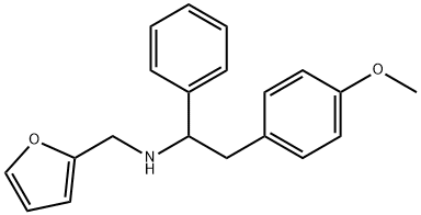 FURAN-2-YLMETHYL-[2-(4-METHOXY-PHENYL)-1-PHENYL-ETHYL]-AMINE Structure