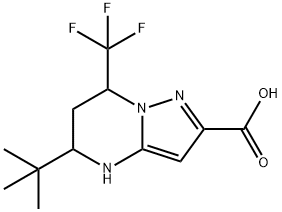 5-TERT-BUTYL-7-TRIFLUOROMETHYL-4,5,6,7-TETRAHYDRO-PYRAZOLO[1,5-A]PYRIMIDINE-2-CARBOXYLIC ACID 구조식 이미지