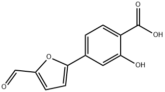 4-(5-FORMYL-FURAN-2-YL)-2-HYDROXY-벤조산 구조식 이미지