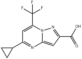 5-사이클로프로필-7-(트리플루오로메틸)피라졸로[1,5-A]피리미딘-2-카르복실산 구조식 이미지