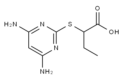 2-(4,6-DIAMINO-PYRIMIDIN-2-YLSULFANYL)-BUTYRIC ACID Structure