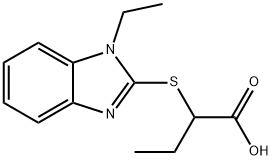 2-(1-ETHYL-1 H-BENZOIMIDAZOL-2-YLSULFANYL)-BUTYRIC ACID 구조식 이미지