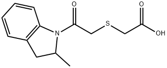 {[2-(2-methyl-2,3-dihydro-1H-indol-1-yl)-2-oxoethyl]thio}acetic acid 구조식 이미지