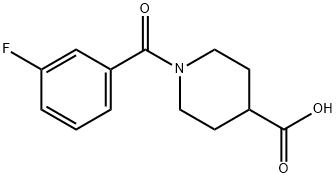 1-(3-fluorobenzoyl)piperidine-4-carboxylic acid(SALTDATA: FREE) Structure