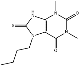 7-BUTYL-8-MERCAPTO-1,3-DIMETHYL-3,7-DIHYDRO-PURINE-2,6-DIONE Structure