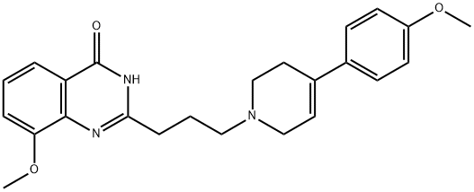 4(1H)-Quinazolinone,  2-[3-[3,6-dihydro-4-(4-methoxyphenyl)-1(2H)-pyridinyl]propyl]-8-methoxy-  (9CI) 구조식 이미지