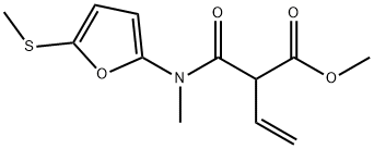 3-Butenoic  acid,  2-[[methyl[5-(methylthio)-2-furanyl]amino]carbonyl]-,  methyl  ester Structure