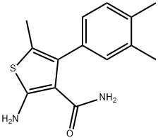 2-AMINO-4-(3,4-DIMETHYLPHENYL)-5-METHYLTHIOPHENE-3-CARBOXAMIDE 구조식 이미지