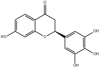 (S)-2,3-Dihydro-7-hydroxy-2-(3,4,5-trihydroxyphenyl)-4H-1-benzopyran-4-one 구조식 이미지