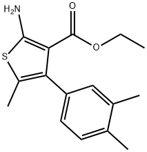 2-AMINO-4-(3,4-DIMETHYL-PHENYL)-5-METHYL-THIOPHENE-3-CARBOXYLIC ACID ETHYL ESTER Structure