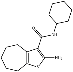 2-AMINO-N-CYCLOHEXYL-5,6,7,8-TETRAHYDRO-4H-CYCLOHEPTA[B]THIOPHENE-3-CARBOXAMIDE 구조식 이미지