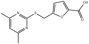 5-(4,6-DIMETHYL-PYRIMIDIN-2-YLSULFANYLMETHYL)-FURAN-2-CARBOXYLIC ACID Structure