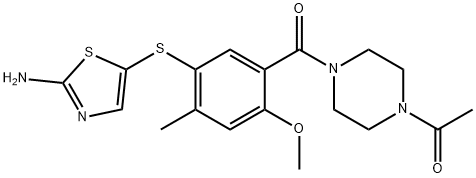 1-(4-(5-(2-aMinothiazol-5-ylthio)-2-Methoxy-4-Methylbenzoyl)piperazin-1-yl)ethanone Structure