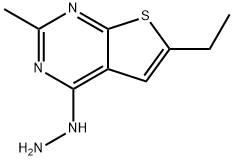 티에노[2,3-d]피리미딘-4(1H)-온,6-에틸-2-메틸-,히드라존(9CI) 구조식 이미지