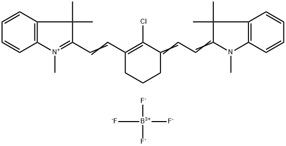 2-(2-(2-CHLORO-3-[2-(1,3,3-TRIMETHYL-2,3-DIHYDRO-1H-2-INDOLYLIDEN)ETHYLIDENE]-1-CYCLOHEXENYL)-1-ETHENYL)-1,3,3-TRIMETHYL-3H-INDOLIUM 구조식 이미지