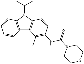 N-[4-Methyl-9-(1-methylethyl)-9H-carbazol-3-yl]-4-morpholinecarboxamide 구조식 이미지