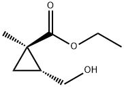 시클로프로판카르복실산,2-(히드록시메틸)-1-메틸-,에틸에스테르, 구조식 이미지
