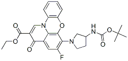 3H-Pyrido[3,2,1-kl]phenoxazine-2-carboxylicacid,6-[3-[[(1,1-dimethylethoxy)carbonyl]amino]-1-pyrrolidinyl]-5-fluoro-3-oxo-,ethylester(9CI) Structure