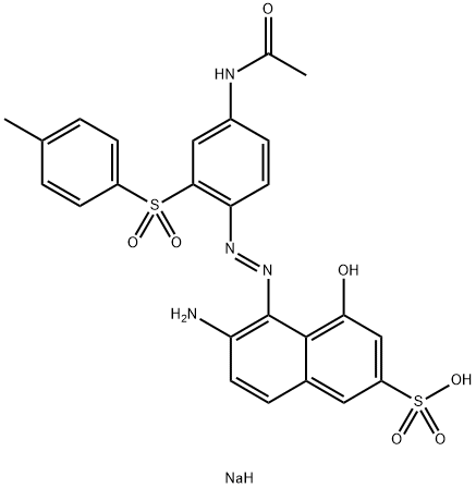 sodium 5-[[4-acetamido-2-[(p-tolyl)sulphonyl]phenyl]azo]-6-amino-4-hydroxynaphthalene-2-sulphonate  구조식 이미지