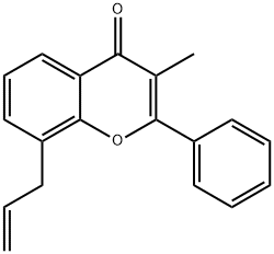 3-Methyl-2-phenyl-8-(2-propenyl)-4H-1-benzopyran-4-one Structure