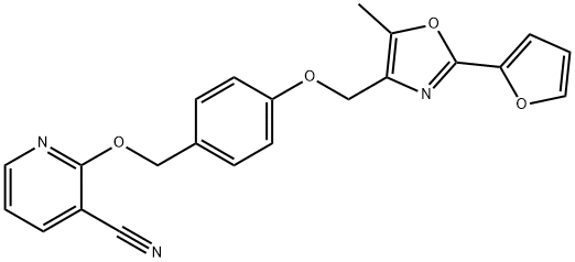 2-[4-[[2-(furan-2-yl)-5-methyl-4-oxazolyl]methoxy]
benzyloxy]nicotinonitrile Structure