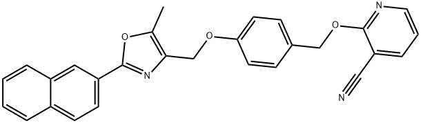 2-[4-[5-methyl-2-(2-naphthyl)-4-oxazolylmethoxy]
benzyloxy]nicotinonitrile 구조식 이미지