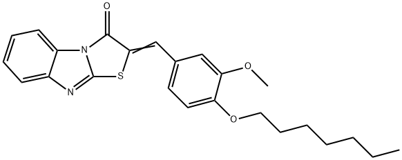 2-[4-(heptyloxy)-3-methoxybenzylidene][1,3]thiazolo[3,2-a]benzimidazol-3(2H)-one 구조식 이미지
